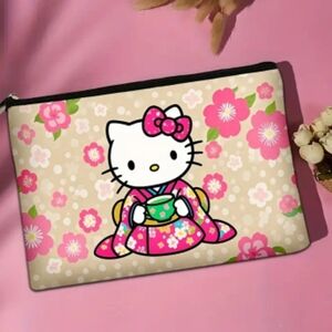 Hello Kitty Pink Floral Cosmetic Bag